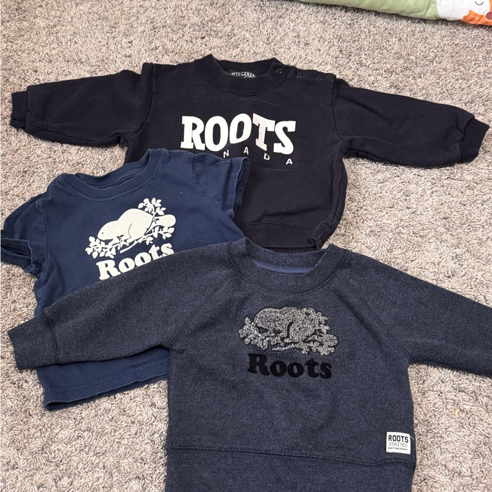 Roots Kids Navy Sweatshirt Trio 6-12m SOLD